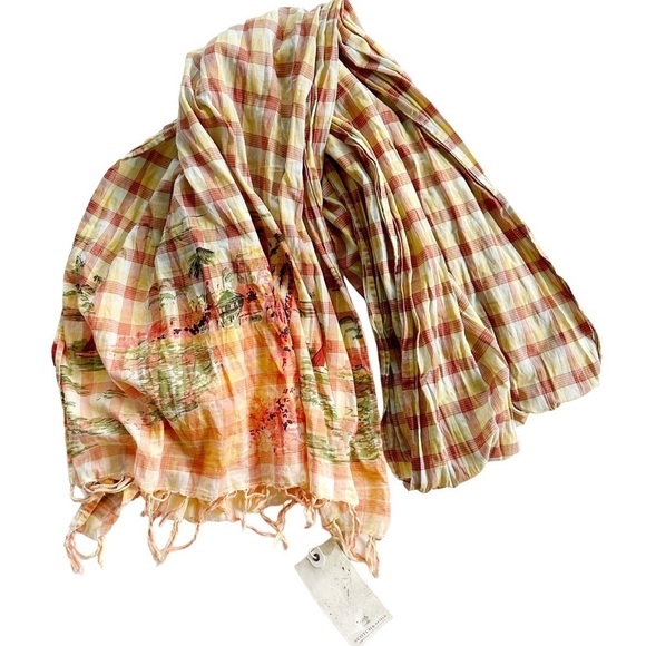 Scotch & Soda Rise and Shine Printed Scarf with Fringe - Picture 7 of 8